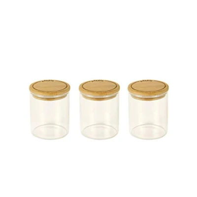 Afbeelding van Pebbly Set Of 3 Glass Spice Canisters 190 Ml