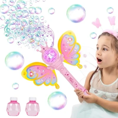 Afbeelding van Weinsamkeit Bellenblaasmachine met lichtgevende muziek voor kinderen van 3 tot 8 jaar, speelgoed meisjes, cadeau meisjes vanaf 3, 4, 5, 6, 7, 8, roze