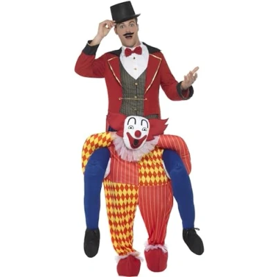 Afbeelding van Man op rug van clown kostuum Volwassenen kostuums