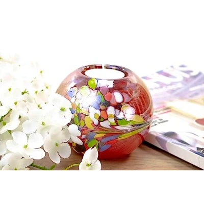 Afbeelding van Urn Glazen Tea Light Mini Theelichthouder Waxinelichthouder &#039;&#039;Red &amp; Multicolor&#039;&#039;