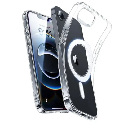 Afbeelding van ESR Beschermhoes voor iPhone 16e 2025, compatibel met MagSafe, camerabescherming, dunne beschermhoes, schokbestendig, vergelings en krasbestendig, magnetische zero serie, transparant