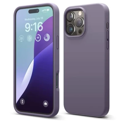 Afbeelding van elago Compatibel met iPhone 16 Pro Max hoesje, hoogwaardige vloeibare siliconen hoes, volledige beschermhoes, schokbestendig, slanke telefoonhoes
