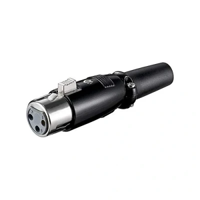Afbeelding van XLR 3 pins (v) connector met rubberen trekontlasting / zwart