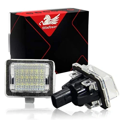 Afbeelding van WinPower Kentekenplaatverlichting met 18 x SMD ledlampen, koel, wit, foutloos, 6000K 2012 2014, W204 (5D), W212, W216, W221, W207, 2 stuks