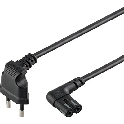 Afbeelding van Goobay Stroomkabel met C7 / 8 vormige plug haaks zwart (voor o.a. Sonos) 2 meter