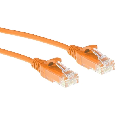 Afbeelding van ACT Oranje 0,15 meter LSZH U/UTP CAT6 datacenter slimline patchkabel snagless met RJ45 connectoren DC9130
