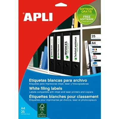 Afbeelding van Apli Etiketten Ft 190 X 61 Mm (b H), Ronde Hoeken, 100 Stuks, 4 Per Blad (1233) Etiket