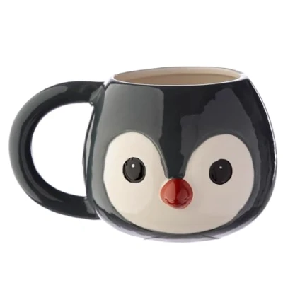 Image de Tasse moulé Cute Penguin noir