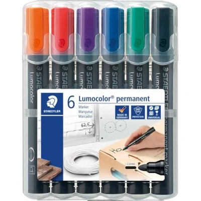 Afbeelding van STAEDTLER Lumocolor permanent marker 352 met ronde punt Box 6 st