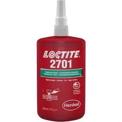 Afbeelding van LOCTITE 2701 schroefdraadborgmiddel groen met hoge sterkte en lage viscositeit voor chroomoppervlakken (250 ml fles) 195725