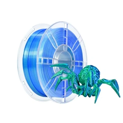 Afbeelding van iBOSS PLA+ filament voor 3D printers, PLA Plus 1,75 mm, tweekleurig, co extrusie, glanzend, 1 kg FDM blauwgroen