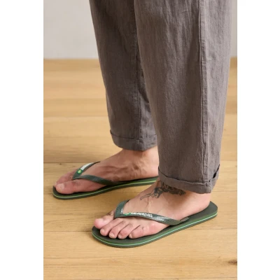 Afbeelding van Havaianas Brasil LOGO Teenslippers voor kinderen, Maat: 33 34, green Kunststof