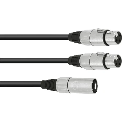 Afbeelding van Omnitronic Adaptercable XLR(M)/2xXLR(F) 0,5m bk