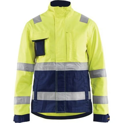 Image de Veste haute visibilité femme jaune fluorescent/marine