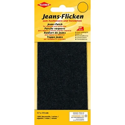 Afbeelding van KLEIBER jeans opstrijkpatronen, 170 x 150 mm, zwart