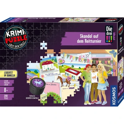 Afbeelding van Krimipuzzle Die drei !!! 200 Teile / Skandal auf dem Reitturnier
