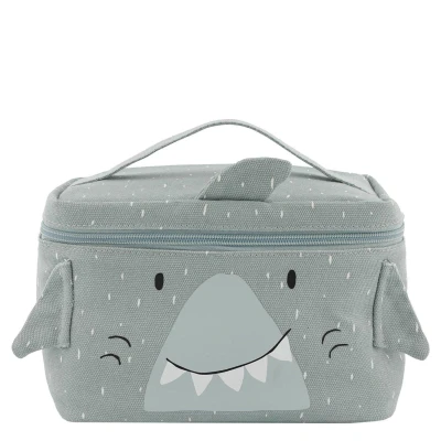 Afbeelding van Trixie Lunchtas Mr.Shark Koeltas voor kinderen Met naamlabel Thermische Tas Lunch Grijs Haai