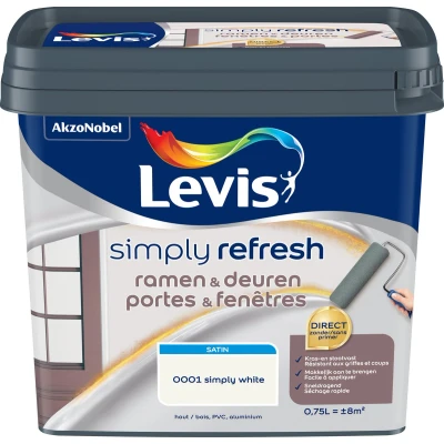 Afbeelding van Levis Simply Refresh Ramen &amp; Deuren Satin White 0.75L
