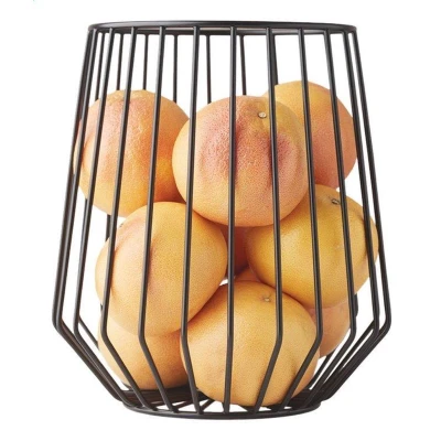 Afbeelding van Point Virgule Wire Hoge Fruitmand Zwart