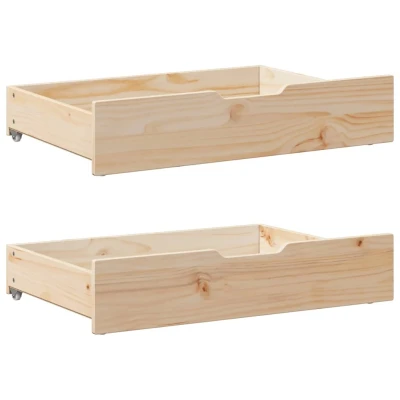 Afbeelding van vidaXL Bedlades 2 st met wieltjes 80x55x16 cm massief grenenhout