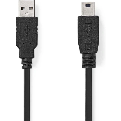 Afbeelding van USB 2.0 Kabel A Male Mini 5 Pins 2,0 m Zwart Nedis