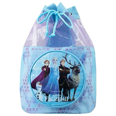 Afbeelding van Disney Frozen zwemtas voor meisjes, Anna en Elsa, strand, zwembad, zwemmen, trekkoord, rugzak, Blauw, Rugzak