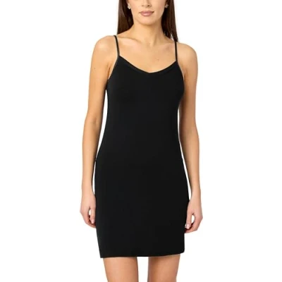 Afbeelding van Merry Style MS MS10 315 UW Dames Onderjurk Nachthemd kort V neck verstelbare Spaghetti bandjes Viscose Zwart M