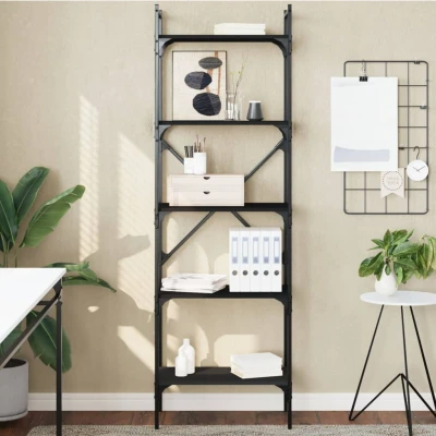 Afbeelding van Boekenkast 5 laags 56x31,5x174 cm bewerkt hout zwart