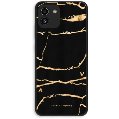 Afbeelding van Case Company® hoesje geschikt voor Samsung Galaxy A03 Gouden marmer Soft Cover Telefoonhoesje Bescherming aan alle Kanten en Schermrand
