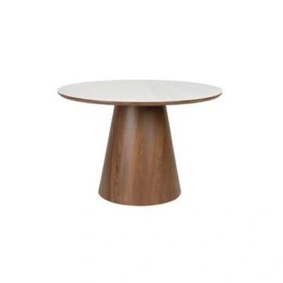Afbeelding van Almira eettafel rond walnoot