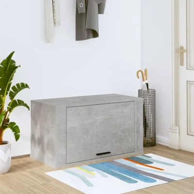 Afbeelding van Wandschoenenkast 70x35x38 cm bewerkt hout betongrijs