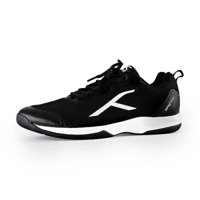 Afbeelding van HUNDRED Infinity Pro Non Marking Professionele Badminton Schoen voor Heren (Zwart/Wit, EU 42/UK 8/US 9) Materiaal: Polyester/Mesh Geschikt Zaaltennis/Squash/Tafeltennis/Basketbal &amp; Padel