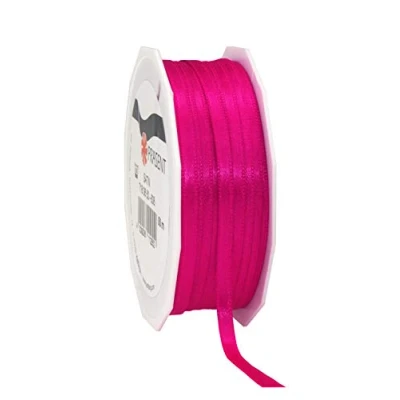 Image de PRÄSENT C.E. Pattberg ruban cadeau en satin magenta, 49,7 m de long pour emballer des cadeaux, 0,6 cm large, décoration et artisanat, décoratif toutes les