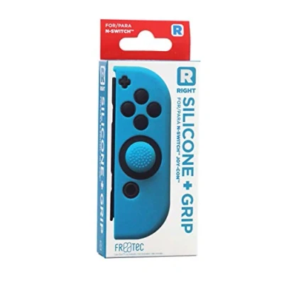 Afbeelding van Joy Con Controller Silicone Skin Rechts Blauw + Grips Geschikt voor Nintendo Switch OLED