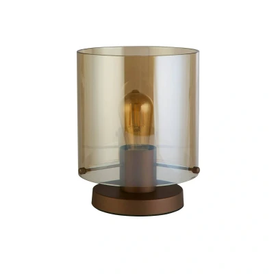 Afbeelding van Tafellamp Zweden, mokka/amber, staal, glas, E27