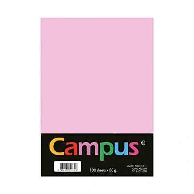 Afbeelding van Plus Office Kleurpapier, A4, 80 g/m², 210 x 297 mm, kleurrijk, zacht, voor boekbinders, kantoor, tekenen, knutselen, roze, 100 vellen