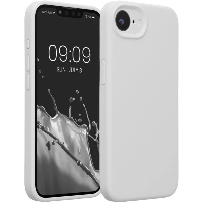 Afbeelding van kwmobile telefoonhoesje geschikt voor Apple iPhone 16e TPU backcover met siliconen coating Smartphone case in wit