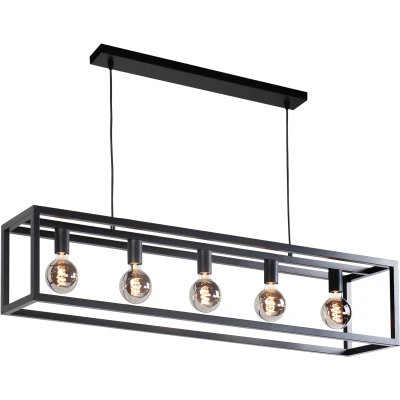 Afbeelding van HighLight hanglamp Fragola 5 lichts zwart