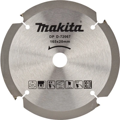 Afbeelding van Makita Cirkelzaagblad voor Vezelcementplaat Specialized Ø 165mm Asgat 20mm 4T D 72067