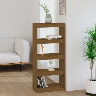Afbeelding van Boekenkast/kamerscherm 60x30x135,5 cm grenenhout honingbruin