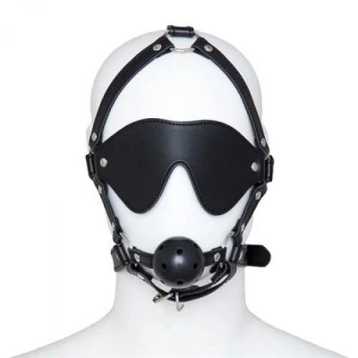 Afbeelding van Compleet Hoofd Harnas met Ballgag en Blinddoek