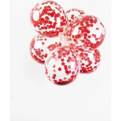 Afbeelding van Confetti ballonnen Rood 30cm 6 stuks