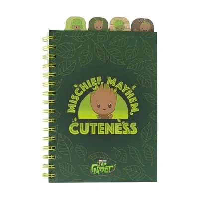 Afbeelding van Grupo Erik Marvel Groot notitieboek A5 met tabbladen, 160 pagina&#039;s puntjes Notebook, Bullet Journal, spiraalboek