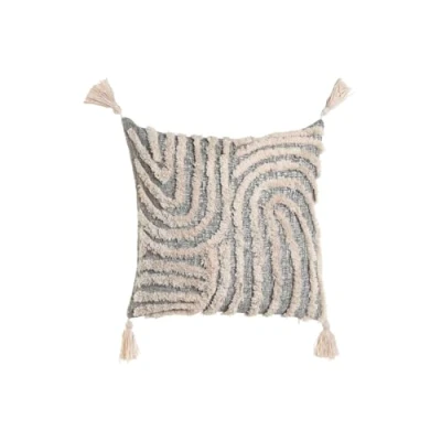 Afbeelding van Kussen Home ESPRIT Wit Grijs Kwastjes Boho 45 x 15 cm