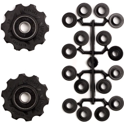 Afbeelding van Derailleurwieltjes 2 x 10 tands Elvedes met standaard afgedichte lagers en spacers