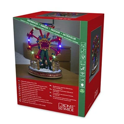 Afbeelding van Konstsmide 3440 000 led scène groot wiel met animatie en 8 klassieke kerstliedjes, kunststof/, 2,W, meerkleurig