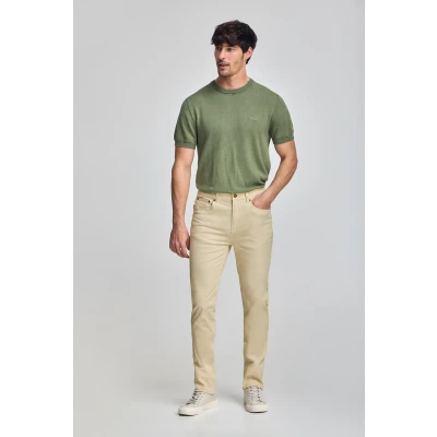 Afbeelding van Polo Club Heren Beige Slim Fit Broek Voss Met Vijf Zakken 44