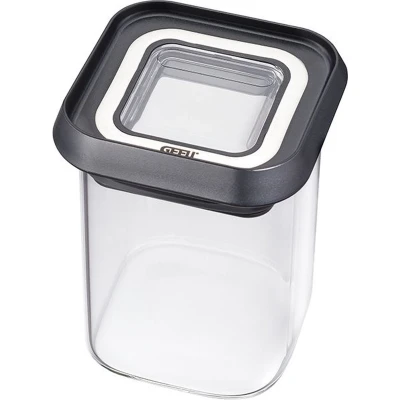 Afbeelding van Voorraadbus, Vierkant, 180 ml, Glas, Stapelbaar, Incl. stickers/labels GEFU PANTRY