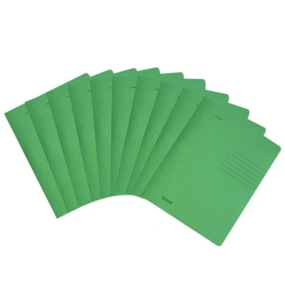 Afbeelding van Falken Set van 10 gevouwen mappen gerecycled karton, A4, donkergroen