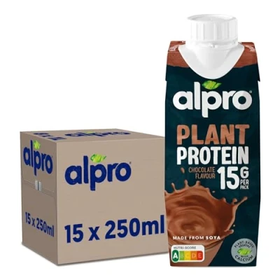 Image de Alpro Alternative au Lait de Soja Chocolat Boisson Protéines Végétales Protéinée Lot 15x250ml